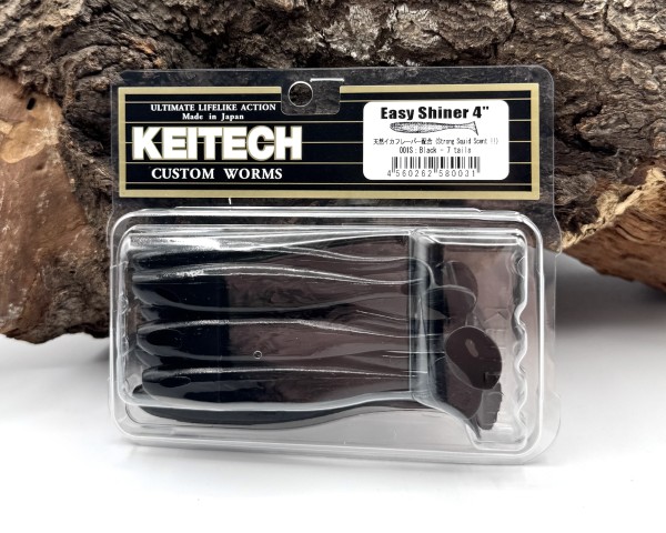 Keitech 4" Easy Shiner Black 10cm 5g 7 Stück