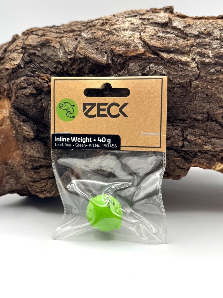 Zeck Wels Inline Weight Green 10g 15g 20g 30g 40g 60g 100g Lead free Vorfachgewichte