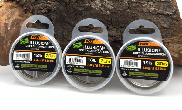 Fox Edges Illusion Soft Fluorocarbon Hooklink 30m Naturel Green Vorfachschnur