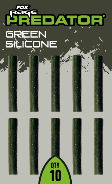 Fox Rage Predator Green Silicone 4mm Rig Sleeves Grün 10Stück
