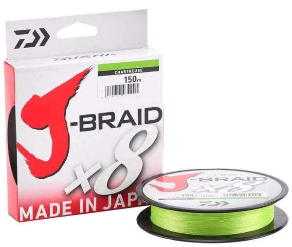 Daiwa J-Braid x8 geflochtene Schnur Chartreuse 150m 0,06mm-0,28mm