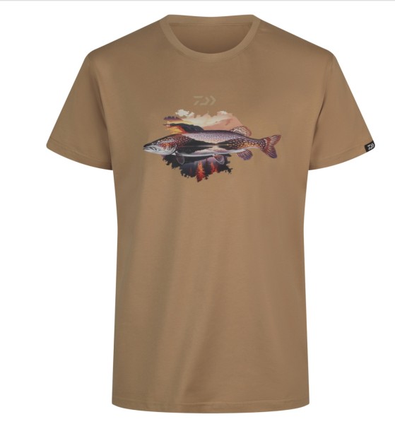 DAIWA T-Shirt Pike Sand Kurzarm-Shirt M L XL XXL