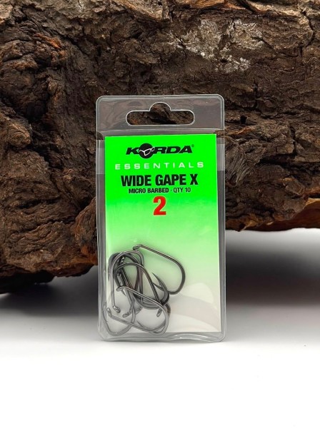 Korda Essentials Wide Gape X Micro Barbed Karpfenhaken Gr. 2 & 4