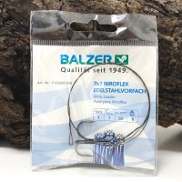 Balzer 7x7 Niroflex Edelstahlvorfach mit Drilling 50cm 6kg Haken Gr.1 Balzer 7x7 Niroflex Edelstahlvorfach mit Drilling 50cm 6kg Haken Gr.1