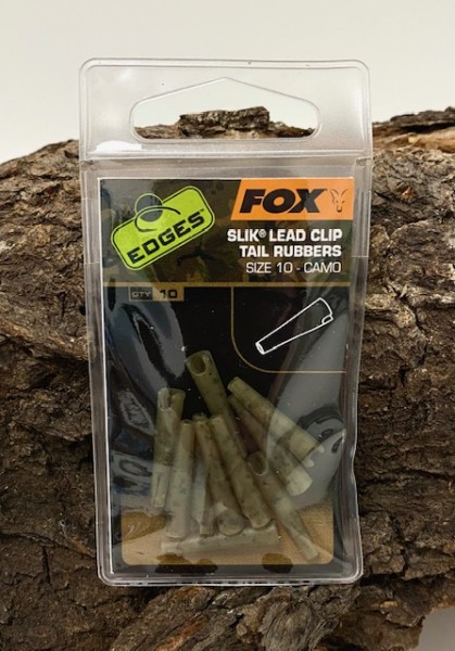 Fox Edges Camo Slik Lead Clip Tail Rubbers Size Größe 10