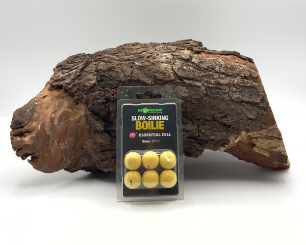 Korda Slow Sinking Boilie Wafter Mainline Essential Cell 18mm 6 Stück Plastic