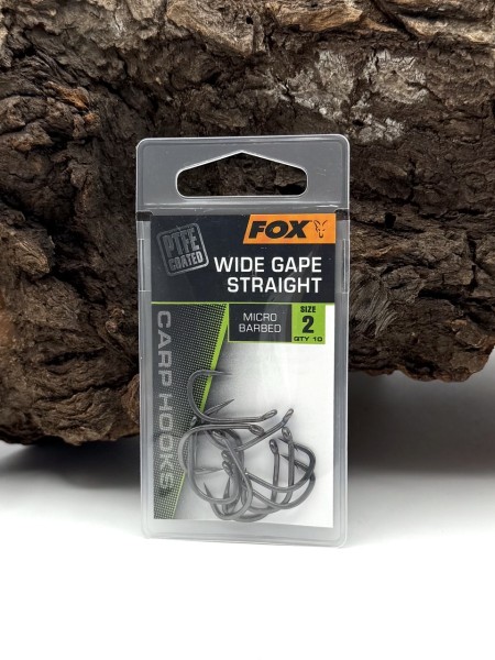 Fox Wide Gape Straight PTFE Karpfenhaken Micro Barbed Größe 2 4 6