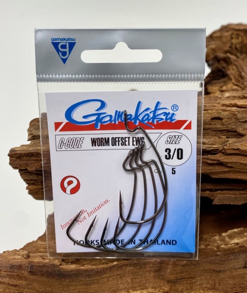 Gamakatsu Worm Offset EWG Hooks Black 1 2 4 1/0 2/0 3/0 4/0 5/0