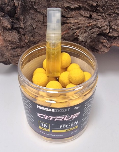 Nash Citruz Pop Ups Yellow 15mm 75g + 3ml Concentrate Spray