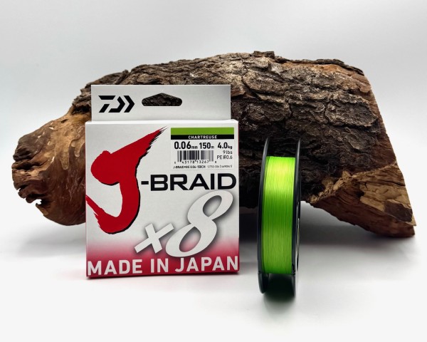 Daiwa J-Braid x8 geflochtene Schnur Chartreuse 150m 0,06mm-0,18mm