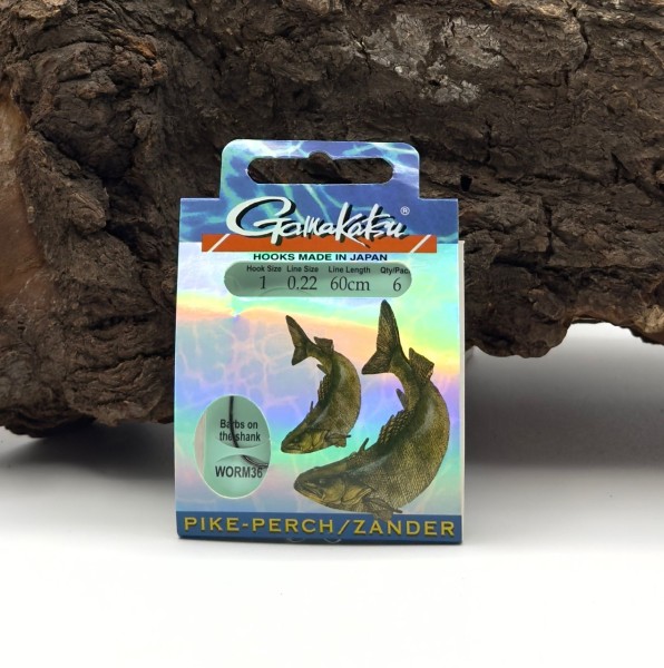 Gamakatsu Worm36 Pike-Perch/Zander Haken Gr.1 2 1/0 2/0 60cm SALE