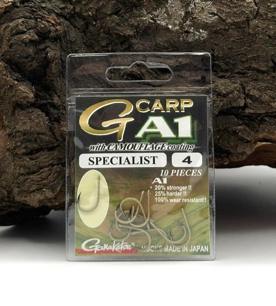 Gamakatsu A1 G-Carp Specialist Hooks Camouflage Sand Gr. 2 4 6 8
