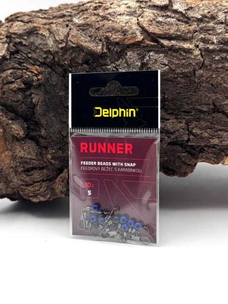 Delphin RUNNER Feeder Beads wiht Snap Karabiner S M 10Stück