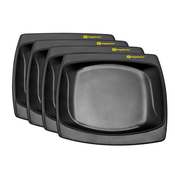 RidgeMonkey DLX Large Plate 4 Teller Pack Outdoor Geschirr BPA-frei