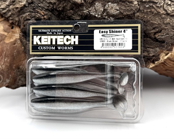 Keitech 4" Easy Shiner Black Shiner 10cm 5g 7 Stück