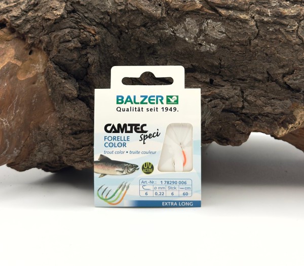 Balzer Camtec Speci Haken Forelle Farbig Vorfach 60cm Gr. 4 6 8 10 12