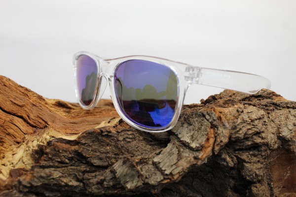 Balzer Shirasu Brille transparenter Rahmen blaue Gläser Polarisationsbrille ABVERKAUF