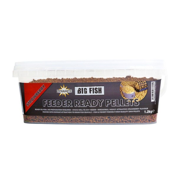 Dynamite Baits Big Fish Feeder Ready Pellets Strawberry 1,2kg Pelletmischung