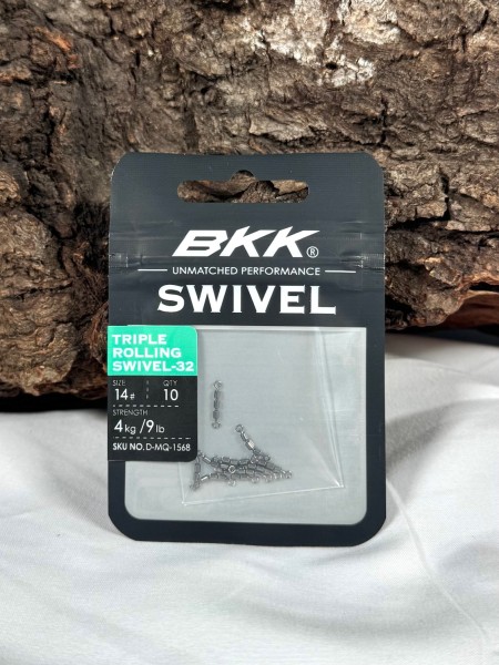BKK Triple Rolling Swivel 32 Dreifachwirbel Black Nickel 13 Größen #14 - #2/0
