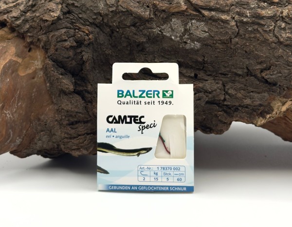 Balzer Camtec Aalhaken mit geflochtener Schnur 60cm Größe 1 2 4 6