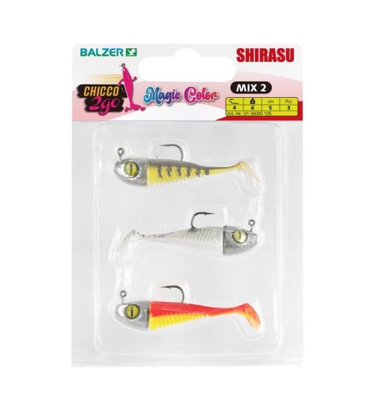 Balzer Shirasu Chicco 2go Set Magic Color Mix 2 5cm 6g 3 Stück