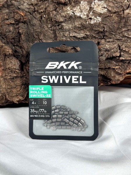 BKK Triple Rolling Swivel 32 Dreifachwirbel Black Nickel 13 Größen #14 - #2/0