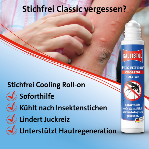 Ballistol Stichfrei Mückenschutz Classic 100ml + Cooling Roll-On 10ml Set DA