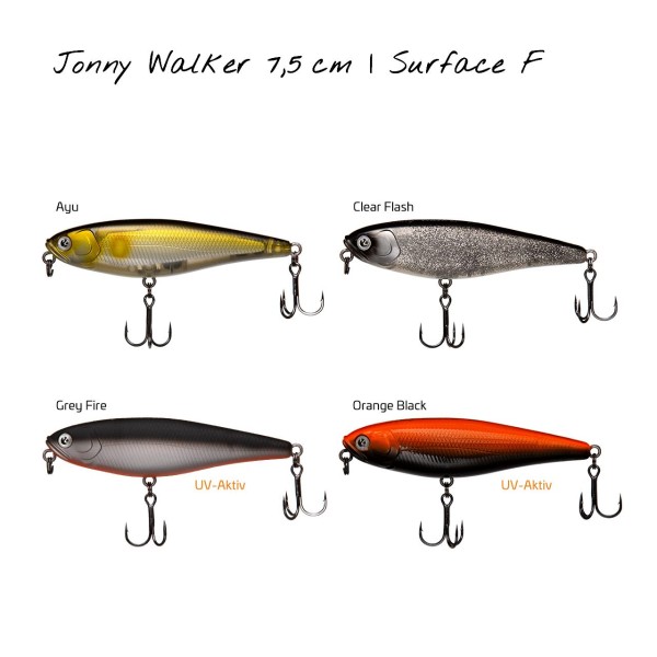 Zeck Jonny Walker 7,5cm 9,8g Surface Oberflächenköder 4 Farben