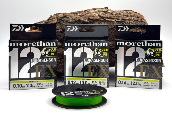 DAIWA Morethan Durasensor 12 Braid EX+Si3 150m 0,06mm 0,10mm 0,12mm 0,14mm Geflochtene Angelschnur L