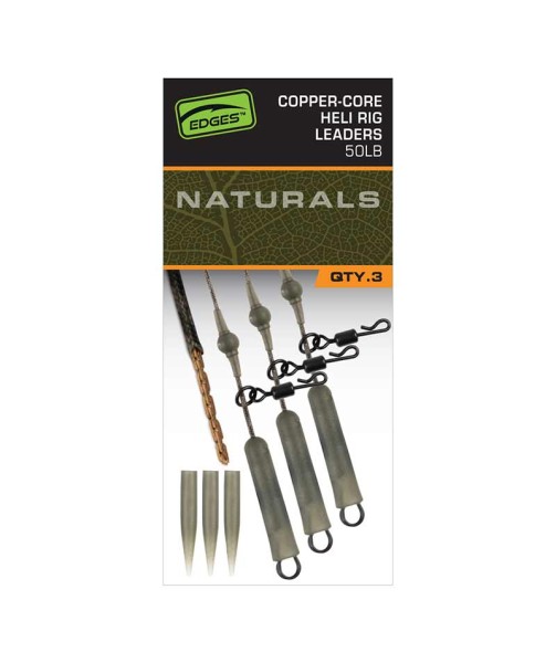 Fox Edges Naturals Copper Core Heli Rig Leaders 50lb