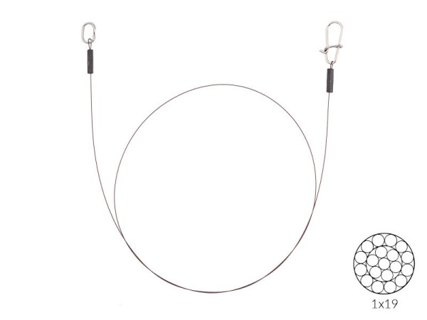 Flexonit x BKK Edelstahl Vorfach 1x19 Ring/Snap 50cm 6,6kg 0,25mm