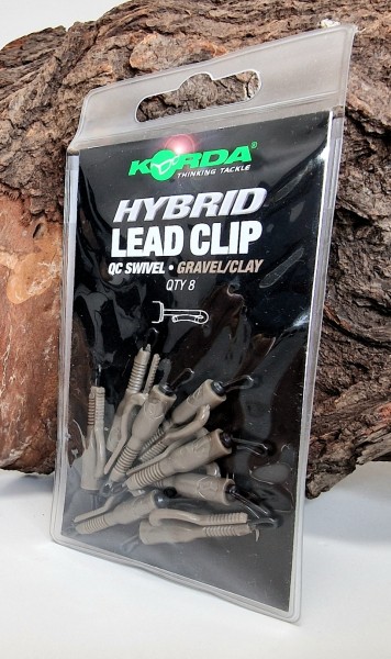Korda Hybrid Lead Clip QC Gravel / Clay 8 Stück