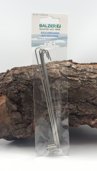 Balzer Edelstahl Räucherhaken 5 Stk. 16cm