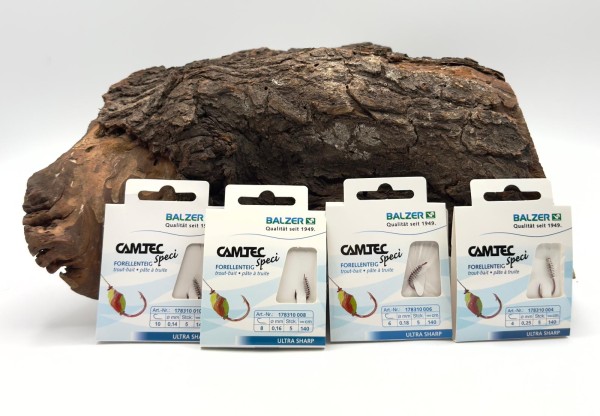 Balzer Camtec Speci Forellenteig Rot 140cm Gr. 4 6 8 10 mit Spirale