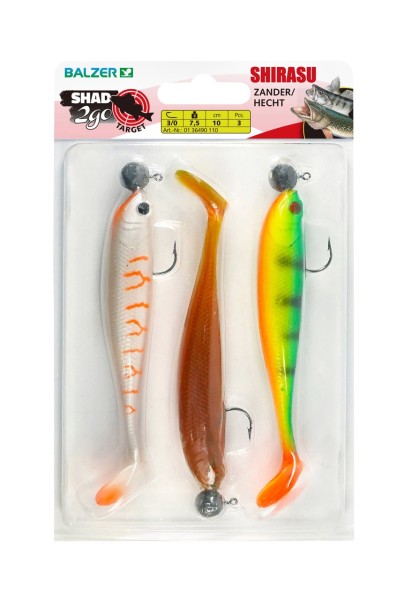 Balzer Shirasu Shad 2go TARGET Zander/Hecht 10 cm 7,5 g 3 Stück