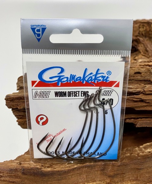 Gamakatsu Worm Offset EWG Hooks Black 1 2 4 1/0 2/0 3/0 4/0 5/0