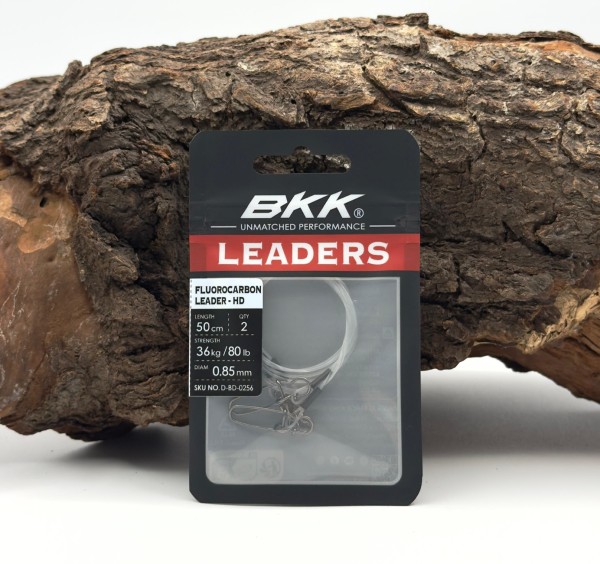 BKK Fluorocarbon Leader-HD mit Surelock Snap-52 50cm 36kg 51kg 70kg