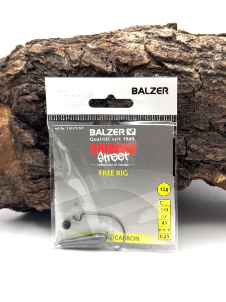 Balzer Shirasu Street Free Rig 45cm Fluorocarbon Ø 0,25mm 7,5g 10g Blei