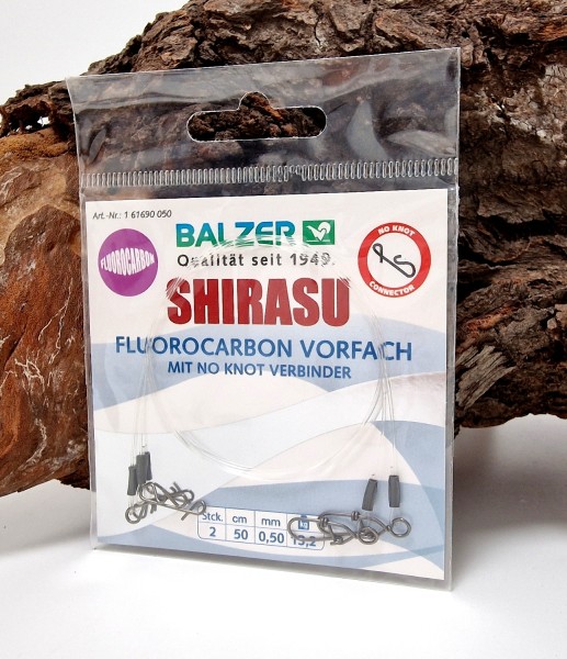 Balzer Shirasu Fluorocarbon Rig mit Snap & No Knot 0,50mm 50cm 13,2kg Zander