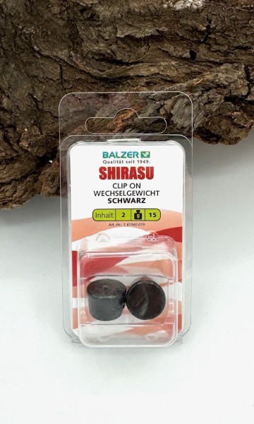Balzer Shirasu Anti Tangle Clip Gewicht Schwarz 5g 7,5g 10g 15g 20g für Hechtsystem