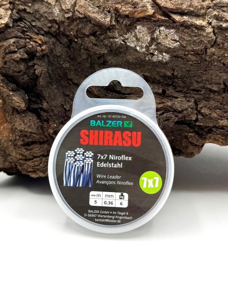 Balzer Shirasu 7x7 Stahlvorfach Niroflex Edelstahl 5m