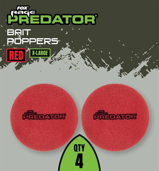 Fox Rage Predator Bait Poppers Auftriebskörper Deadbait Rot und Natural