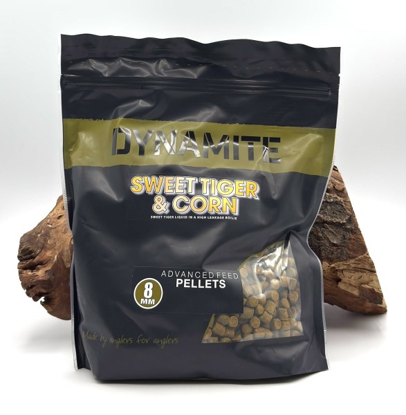 Dynamite Baits Sweet Tiger & Corn Advanced Feed Pellets 4mm 8mm 900g