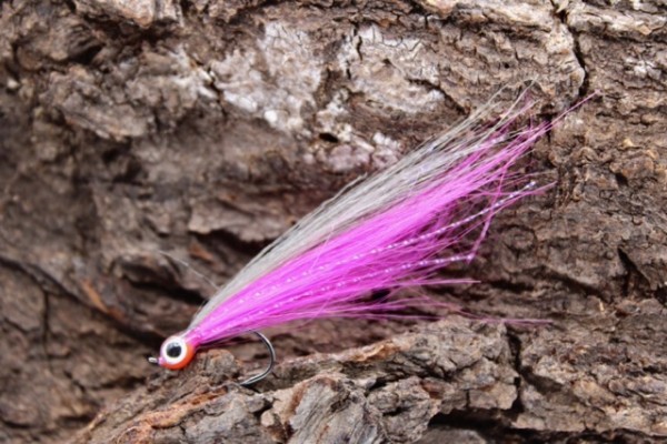 Seatrout Baitfish Magenta Silbergrau Handgebunden Meerforellenfliege Winterfliege