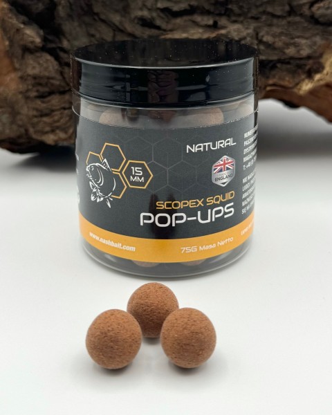 Nash Bait Pop Ups Scopex Squid Natural 12mm 15mm 20mm 75g