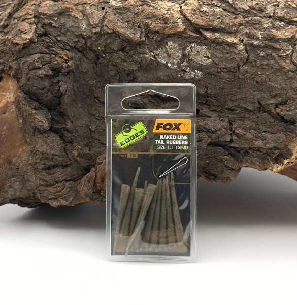 Fox Edges Camo Naked Line Tail Rubbers Sz 10