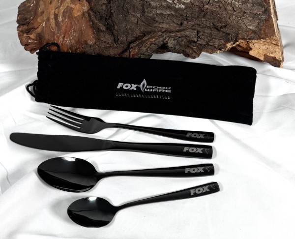 Fox Cookware Black Stainless Cutlery Set 4-teiliges Besteckset