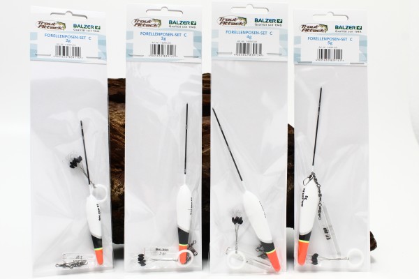 Balzer Trout Attack Forellenpose Set D mit Glasgewicht und Schnurstopper 2g 3g 4g 5g