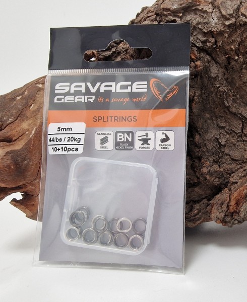 Savage Gear Splitring 4mm 5mm 5.5mm 6mm 7mm 10+10 Stück Sprengringe