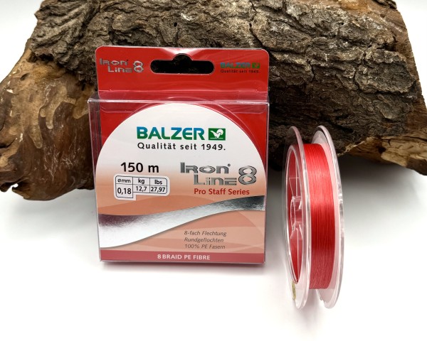 Balzer Iron Line 8 Pro Stuff Rot 150m Red 8 Braid 0,18mm 12,7kg